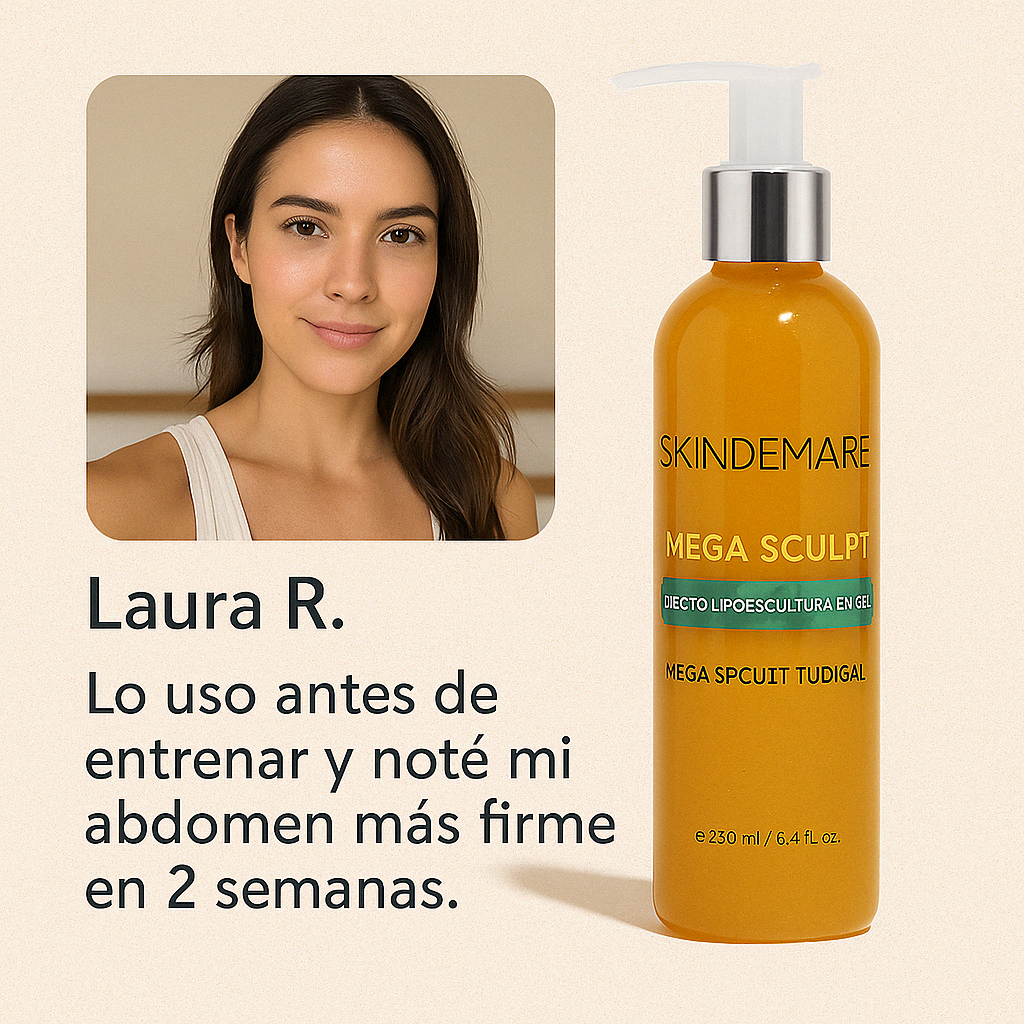 Gel Reductor Skindemare Mega Sculpt 250ml | Efecto Frío Crio-Escultor | Ingredientes Naturales | Tonifica y Reafirma la Piel